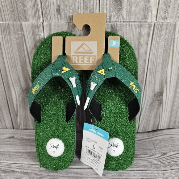 Reef Mulligan II Green Sandals - Golf Ball Turf Thong Shoes - Men\'s Size 9 - NEW main image 15